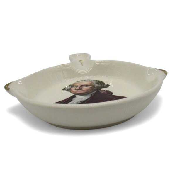 GEORGE WASHINGTON Ceramic ASHTRAY Trivet Valley Forge PA Vintage - Picture 6 of 10
